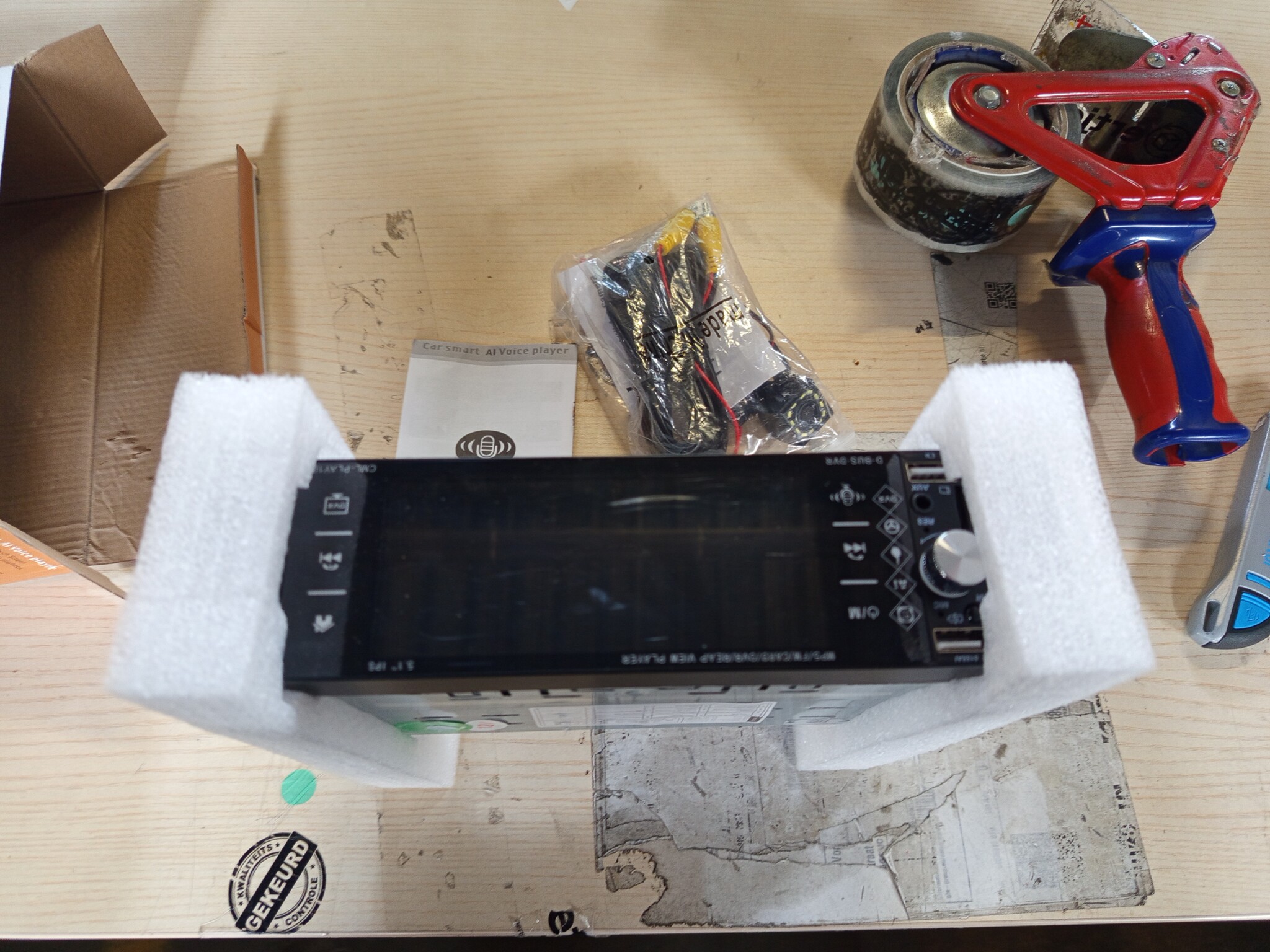 Podofo 1-DIN Autoradio met 5.1 Inch IPS Touchscreen, Bluetooth, Handsfree, RDS, FM en 4 USB Poorten