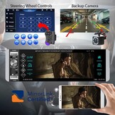 Podofo 1-DIN Autoradio met 5.1 Inch IPS Touchscreen, Bluetooth, Handsfree, RDS, FM en 4 USB Poorten