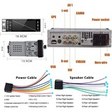 Podofo 1-DIN Autoradio met 5.1 Inch IPS Touchscreen, Bluetooth, Handsfree, RDS, FM en 4 USB Poorten
