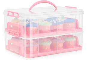 Roze Taartdoos 24 Cupcakes of 1 Taart (max 25cm) | 29% Korting