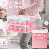 Flexzion Taartdoos Roze voor 24 Cupcakes of 1 grote Taart, 2 Lagen