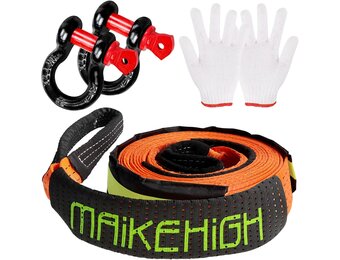 Sleepkabel Off-Road 10T - 5M, Oranje met Handschoenen & Sluitingen