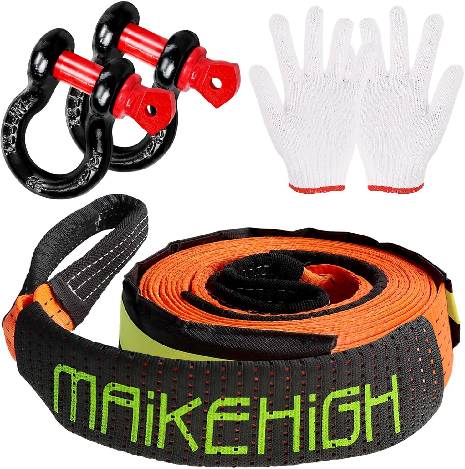 Sleepkabel Off-Road 10T - 5M, Oranje met Handschoenen & Sluitingen