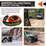 Sleepkabel Off-Road 10T - 5M, Oranje met Handschoenen & Sluitingen