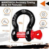 Sleepkabel Off-Road 10T - 5M, Oranje met Handschoenen & Sluitingen