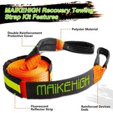 Sleepkabel Off-Road 10T - 5M, Oranje met Handschoenen & Sluitingen