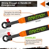 Sleepkabel Off-Road 10T - 5M, Oranje met Handschoenen & Sluitingen