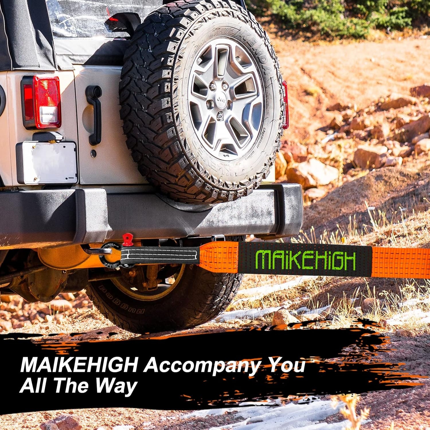 Sleepkabel Off-Road 10T - 5M, Oranje met Handschoenen & Sluitingen