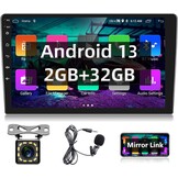 Podofo Dubbel DIN Autoradio met GPS, Bluetooth en 9 Inch Android Scherm