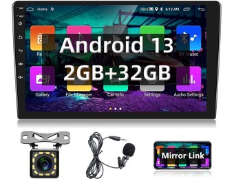 Podofo Dubbel DIN Autoradio met GPS, Bluetooth en 9 Inch Android Scherm