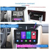 Podofo Dubbel DIN Autoradio met GPS, Bluetooth en 9 Inch Android Scherm