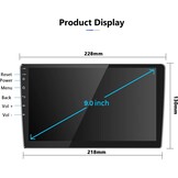Podofo Dubbel DIN Autoradio met GPS, Bluetooth en 9 Inch Android Scherm