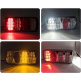 2 stuks 13-pins aanhangerverlichting LED 12 V 24 V met 5 m kabel voorbedrade 5-pins bajonetfixes, 7-IN-1, waterdicht, E-Mark Goedgekeurd
