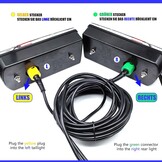 2 stuks 13-pins aanhangerverlichting LED 12 V 24 V met 5 m kabel voorbedrade 5-pins bajonetfixes, 7-IN-1, waterdicht, E-Mark Goedgekeurd