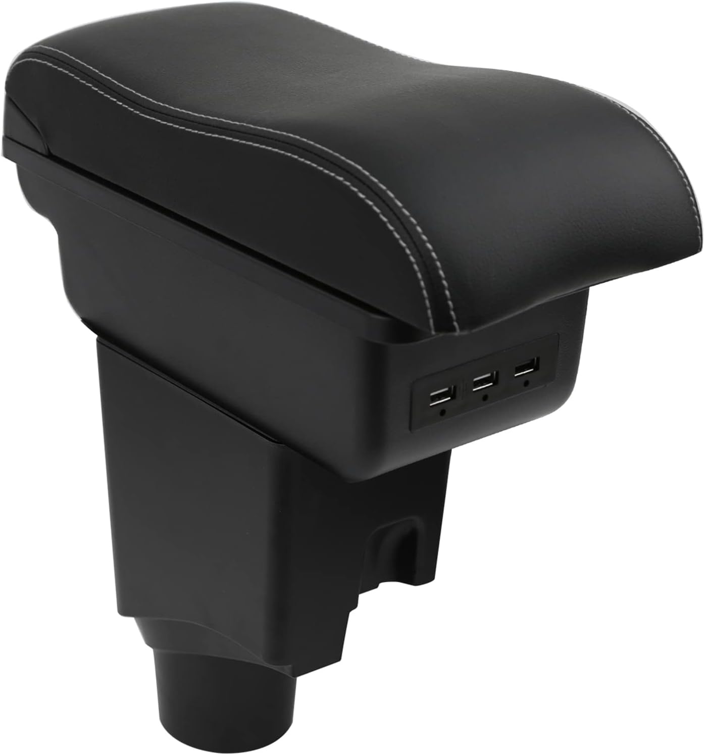 Armsteun Voor Toyota Yaris 2015-2021 Armleuningen Auto Centre Console Interieur Opbergdoos Armsteun Dual Compartimenten Zacht Leer - Maat Black with White