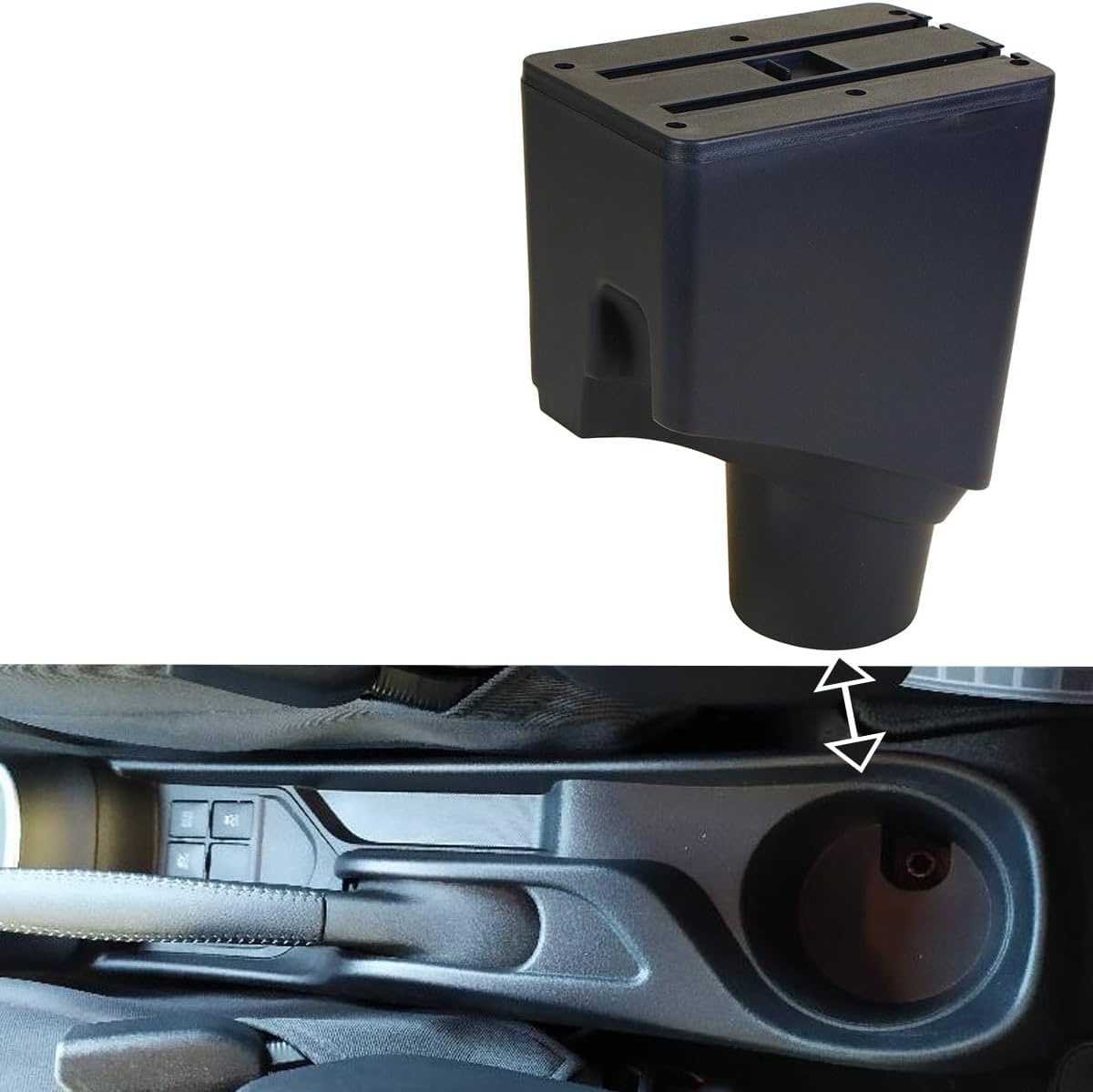 Armsteun Voor Toyota Yaris 2015-2021 Armleuningen Auto Centre Console Interieur Opbergdoos Armsteun Dual Compartimenten Zacht Leer - Maat Black with White