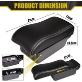 Armsteun Voor Toyota Yaris 2015-2021 Armleuningen Auto Centre Console Interieur Opbergdoos Armsteun Dual Compartimenten Zacht Leer - Maat Black with White