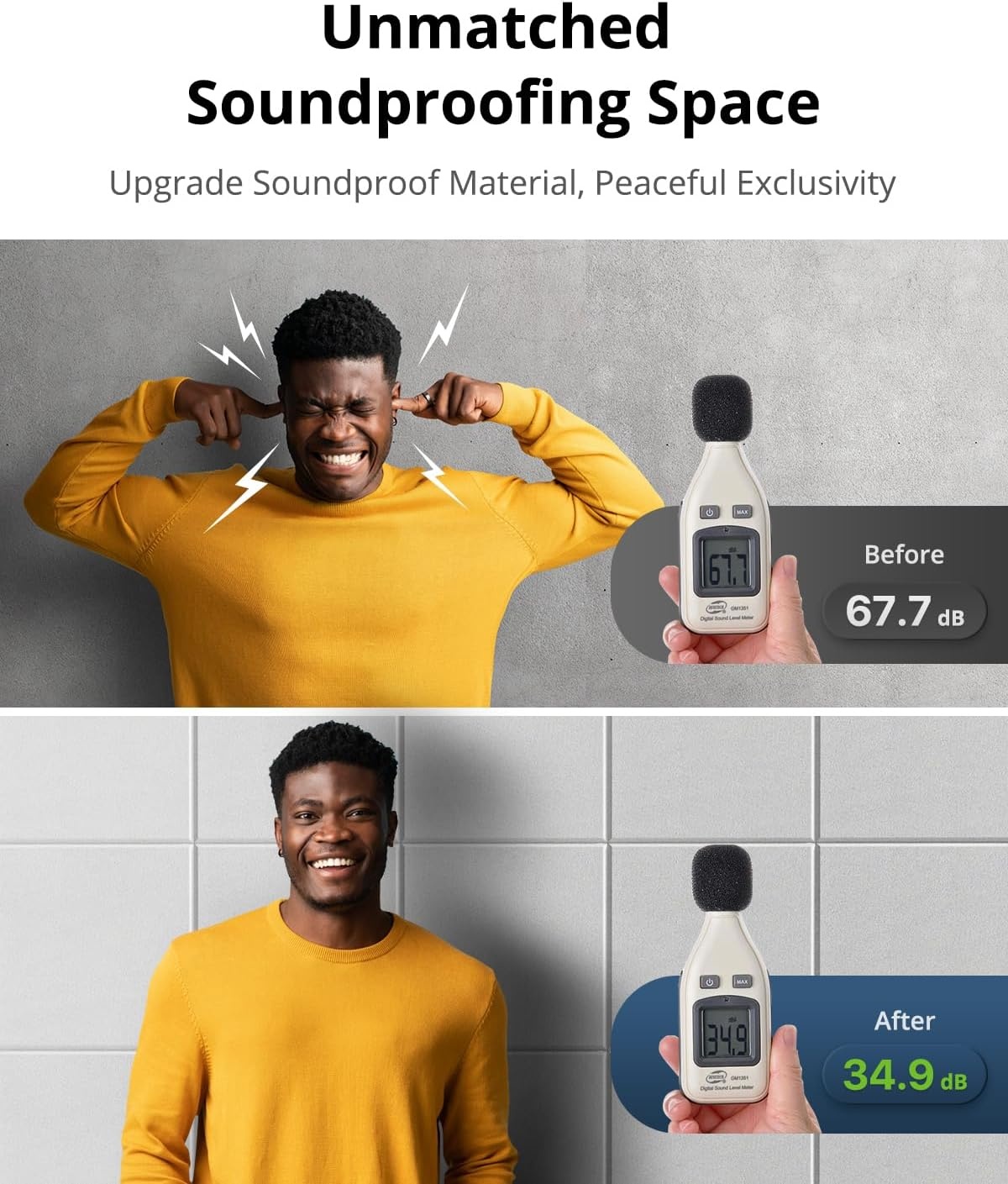 12 Akoestische Panelen 30x30x1cm Zelfklevend - Studio/Kantoor