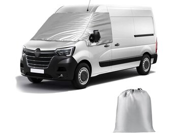 Omslaghoes voor voorruit, vervanging voor Renault Master 2010-2023, vervanging voor Opel Movano 2010-2023, autovoorruitafdekking, vervanging voor Nissan NV400, 600D luxe zonwering