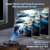 Draagbare mini-beamer XGODY Gimbal5 Mini smart Android 11 HD-projector, ondersteunt 1080p 4K WiFi6 BT, thuisbioscoop, videoprojector met 180° draaibare standaard, autokeystone voor Android, iOS, mat