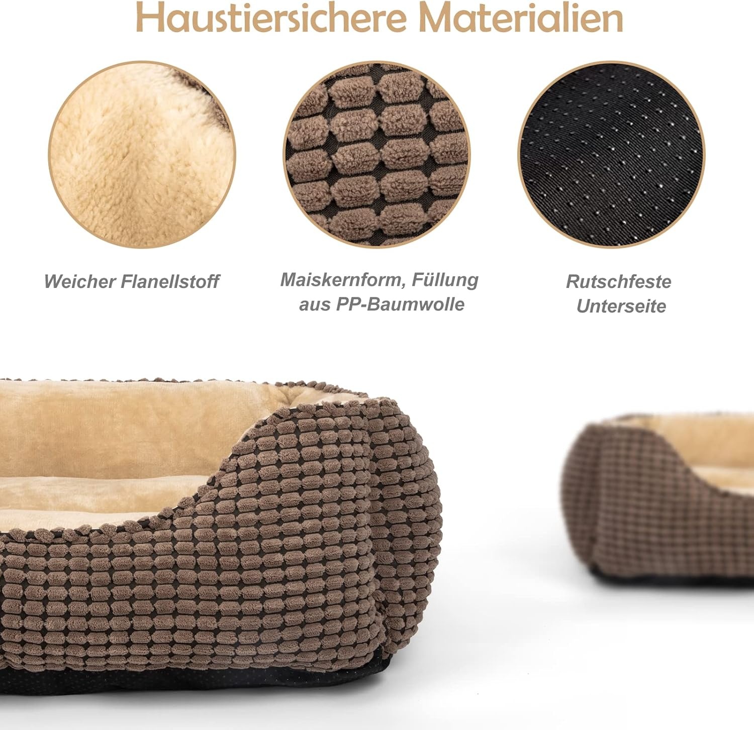 Zacht Hondenbed voor Middelgrote Honden & Katten - Wasbaar - 76x61x23cm