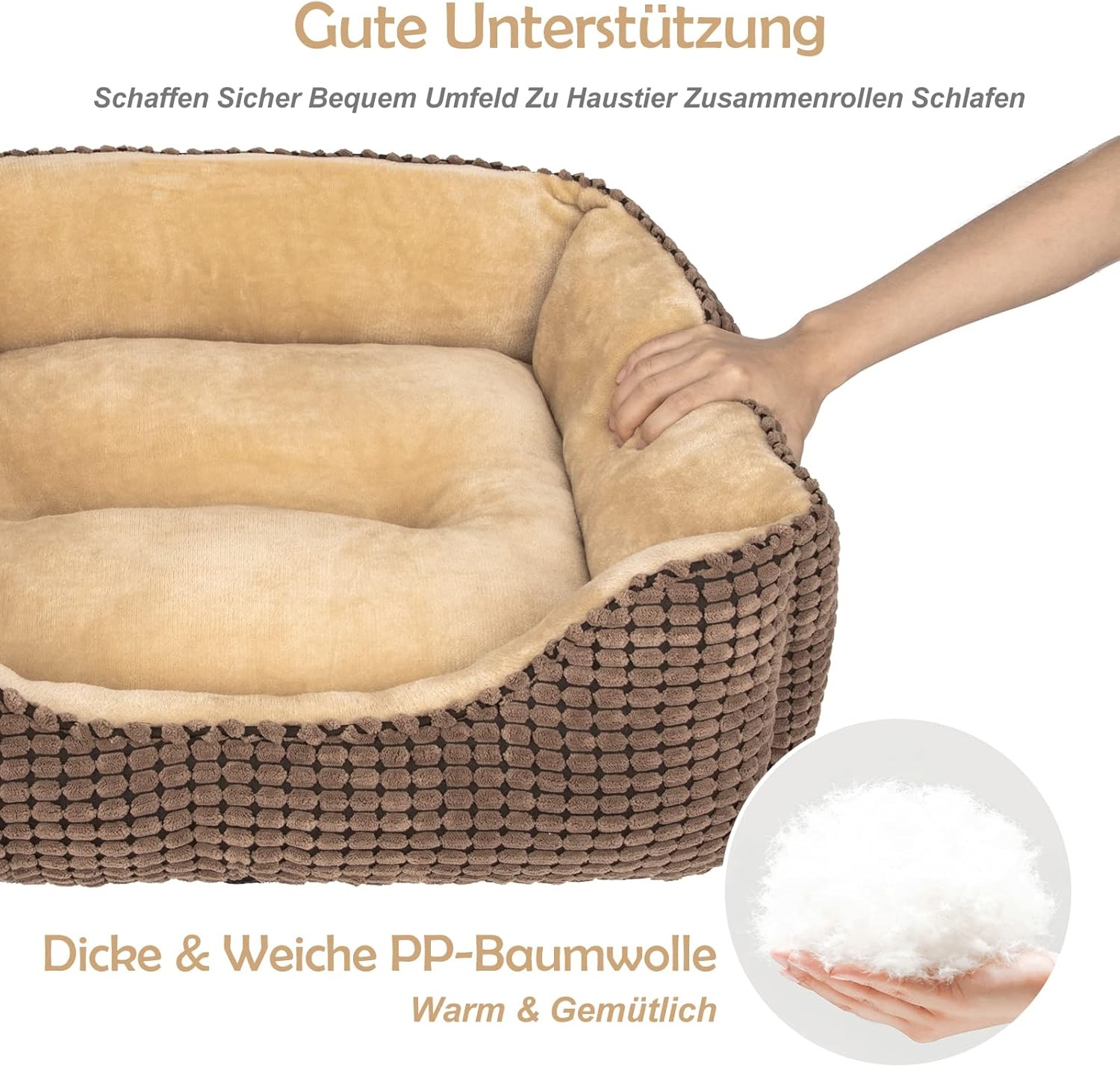 Zacht Hondenbed voor Middelgrote Honden & Katten - Wasbaar - 76x61x23cm