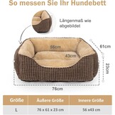 Zacht Hondenbed voor Middelgrote Honden & Katten - Wasbaar - 76x61x23cm