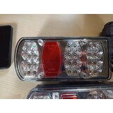 2 stuks 13-pins aanhangerverlichting LED 12 V 24 V met 5 m kabel voorbedrade 5-pins bajonetfixes, 7-IN-1, waterdicht, E-Mark Goedgekeurd