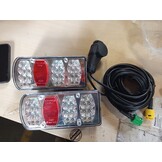 2 stuks 13-pins aanhangerverlichting LED 12 V 24 V met 5 m kabel voorbedrade 5-pins bajonetfixes, 7-IN-1, waterdicht, E-Mark Goedgekeurd