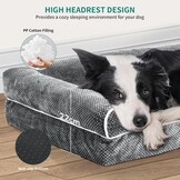 YITAHOME Middelgrote hondenbedbank, afneembare wasbare hoes, huisdierbed met volledig gevulde zijranden, zacht en gezellig, voor grote en extra grote honden, 89 x 63 x 18 cm, grijs (135 x 107 x 22 cm