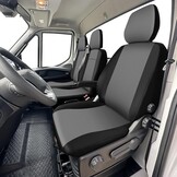 Iveco Daily VI Autostoelhoezen Set 2014-2025 | 2+1 Voorin | Zwart/Donkergrijs | 85% Korting