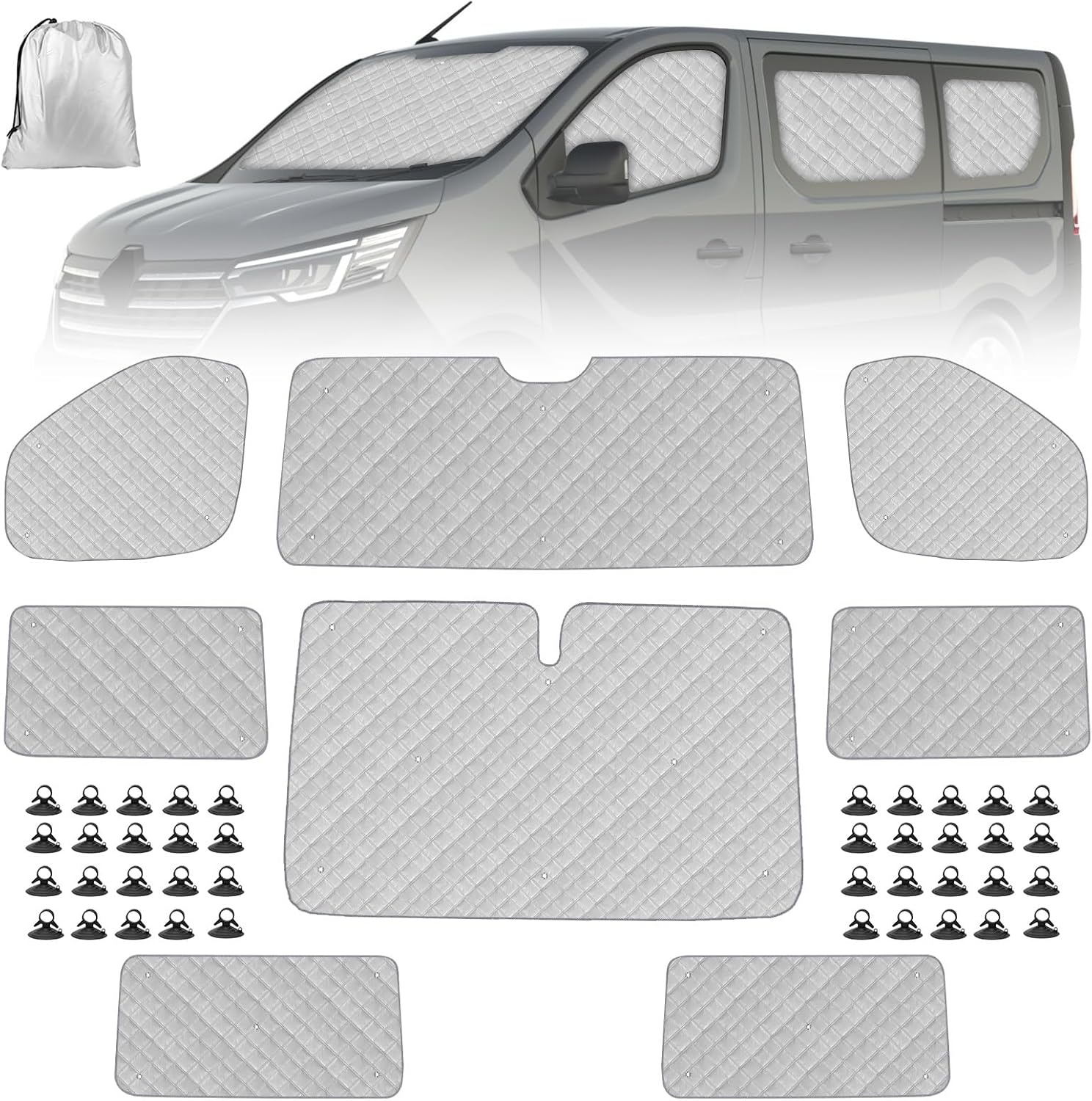 8-delig Voorruit Zonnescherm Renault Trafic SWB - 34% Korting!