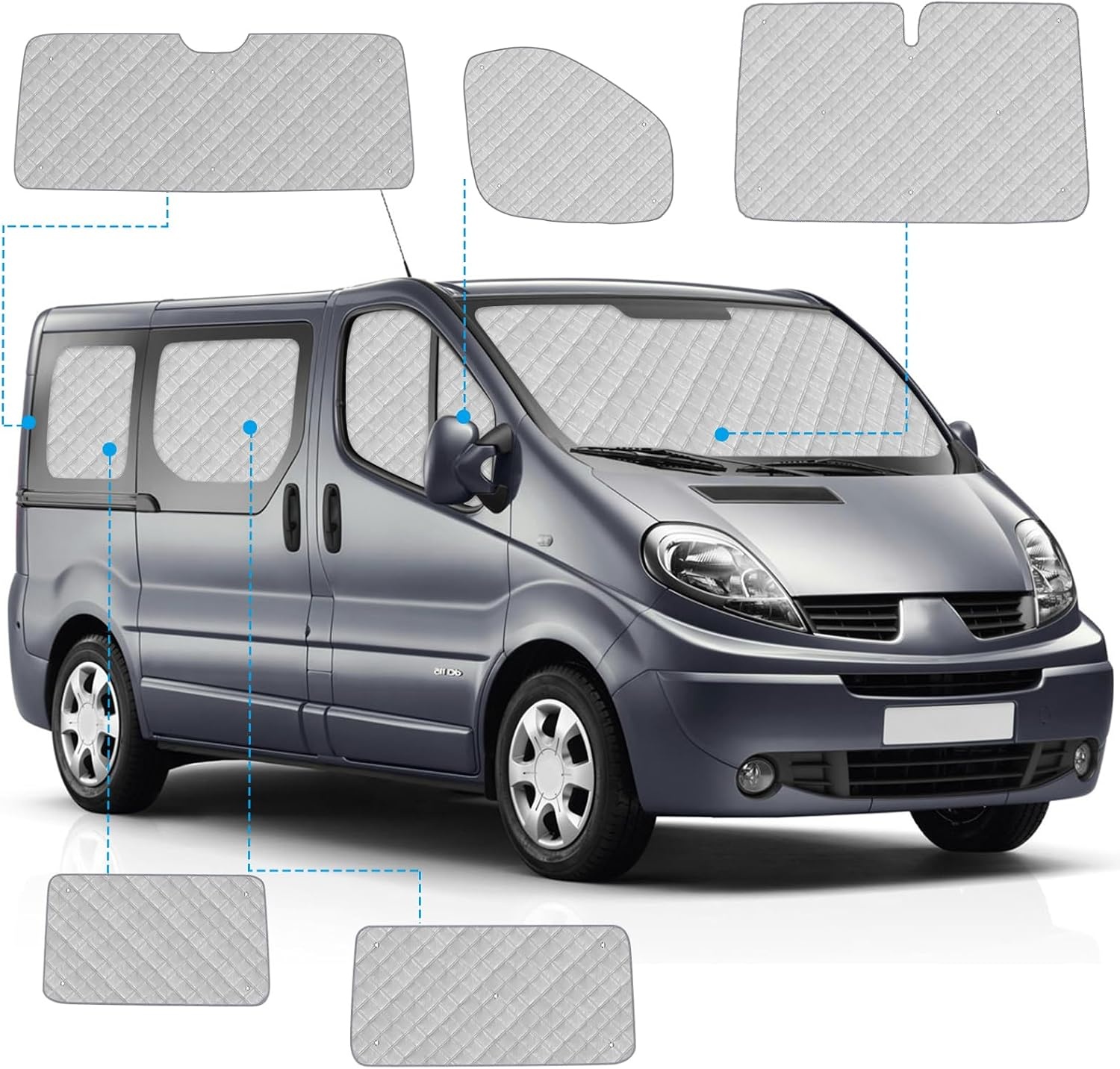 8-delig Voorruit Zonnescherm Renault Trafic SWB - 34% Korting!