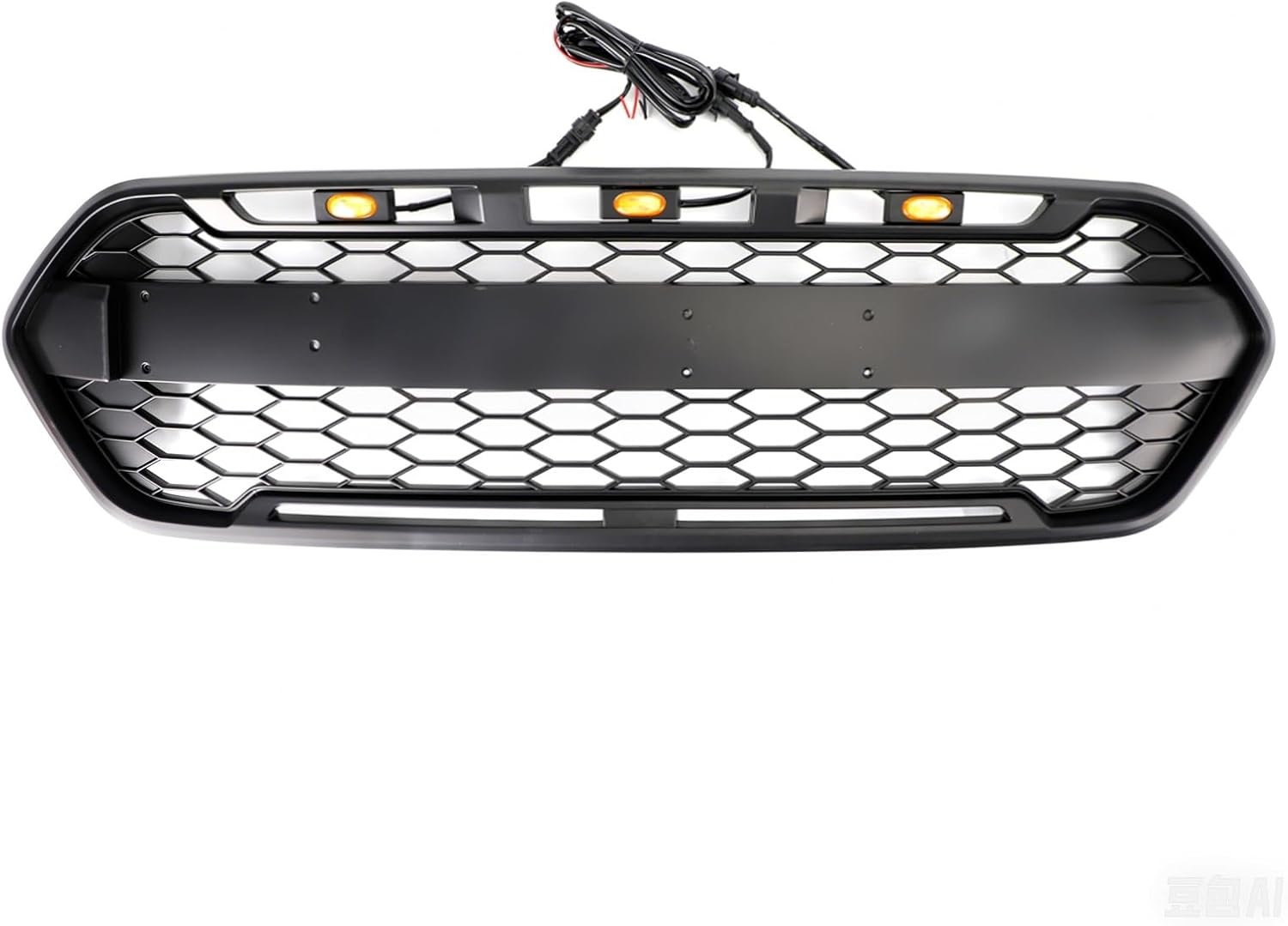 Mattzwarte Ford Transit Custom Trail Frontgrill 2018-2023 met F&O Letters