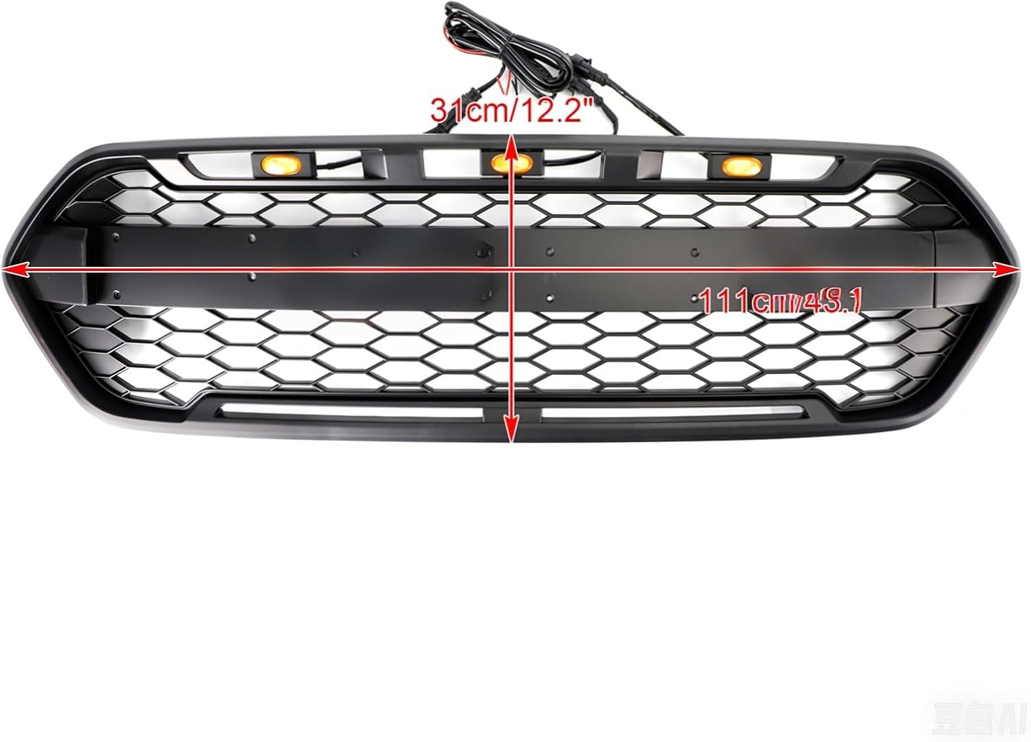 Mattzwarte Ford Transit Custom Trail Frontgrill 2018-2023 met F&O Letters