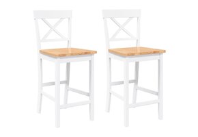 VidaXL Barkrukken Wit - Massief Hout (2 stuks) - 30% Korting!