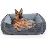 JOEJOY Hondenbed XXL voor grote honden, hondenmand, wasbaar, wollig, zachte pluche hondenbedden, 106 x 80 x 23 cm, hondenmand voor grote honden en katten