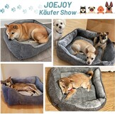 JOEJOY Hondenbed XXL voor grote honden, hondenmand, wasbaar, wollig, zachte pluche hondenbedden, 106 x 80 x 23 cm, hondenmand voor grote honden en katten