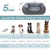 JOEJOY Hondenbed XXL voor grote honden, hondenmand, wasbaar, wollig, zachte pluche hondenbedden, 106 x 80 x 23 cm, hondenmand voor grote honden en katten