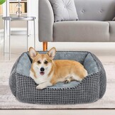 JOEJOY Hondenbed XXL voor grote honden, hondenmand, wasbaar, wollig, zachte pluche hondenbedden, 106 x 80 x 23 cm, hondenmand voor grote honden en katten