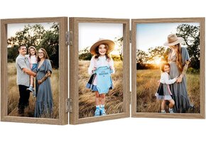 Drievoudige Fotolijst Houtnerf 5x7" - 55% Korting