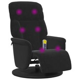 vidaXL Massagestoel verstelbaar met voetensteun fluweel zwart