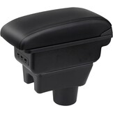 Auto Armsteun Voor Mirage Attrage Space Star 2014-2018 Dubbellaags Console Center Grote Opbergdoos met 3 Usb-poort Opladen Zwart Stiksels