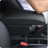 Auto Armsteun Voor Mirage Attrage Space Star 2014-2018 Dubbellaags Console Center Grote Opbergdoos met 3 Usb-poort Opladen Zwart Stiksels