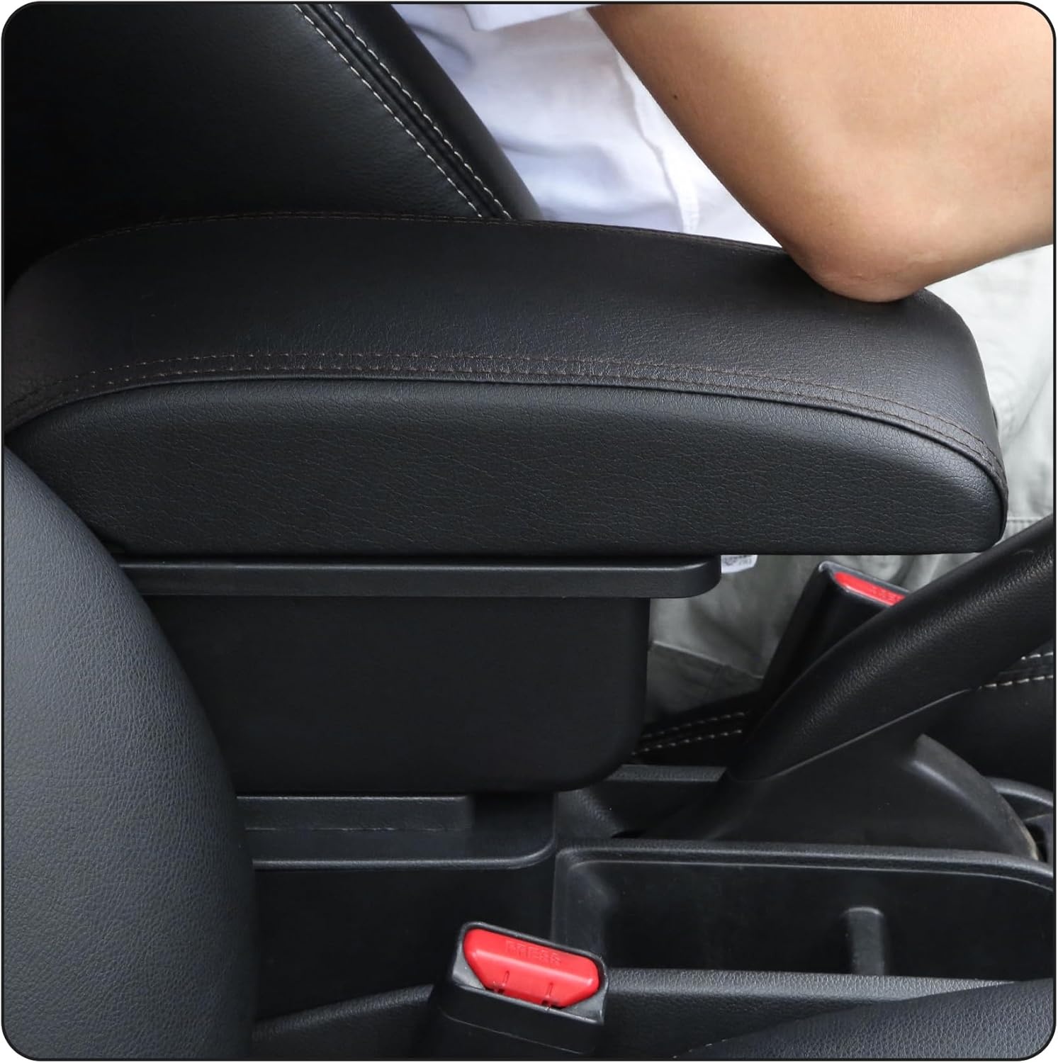 Auto Armsteun Voor Mirage Attrage Space Star 2014-2018 Dubbellaags Console Center Grote Opbergdoos met 3 Usb-poort Opladen Zwart Stiksels