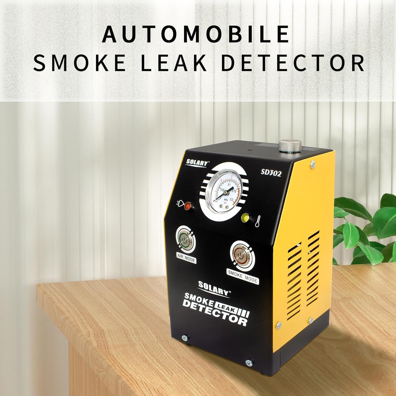 SOLARY SD302 Auto Rookmachine met Drukindicator voor Lekdetectie - DC12V, Geel