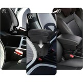 Auto Armsteun Voor Mirage Attrage Space Star 2014-2018 Dubbellaags Console Center Grote Opbergdoos met 3 Usb-poort Opladen Zwart Stiksels