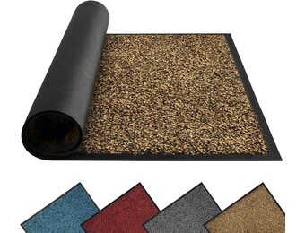 Mibao Binnendeurmat Buitendeurmat 61 x 91 cm Zwart Bruin - Extra Dikke Antislip Entree Mat