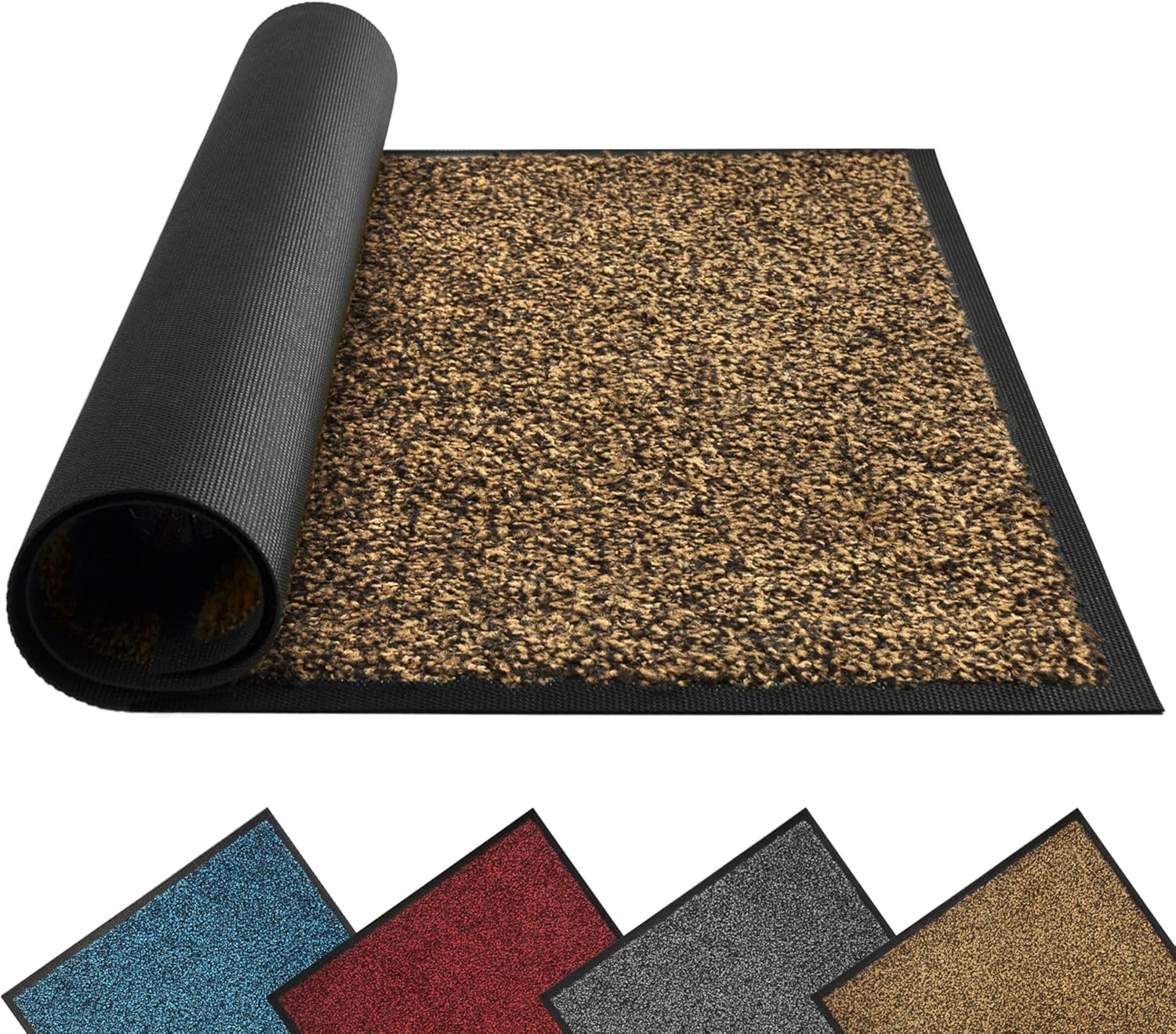 Mibao Binnendeurmat Buitendeurmat 61 x 91 cm Zwart Bruin - Extra Dikke Antislip Entree Mat