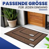 Mibao Binnendeurmat Buitendeurmat 61 x 91 cm Zwart Bruin - Extra Dikke Antislip Entree Mat